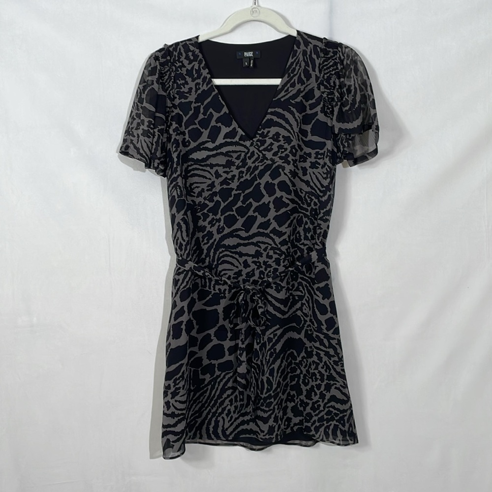 Paige Coco Dress Size S Tornado Zebra 100% Silk EUC